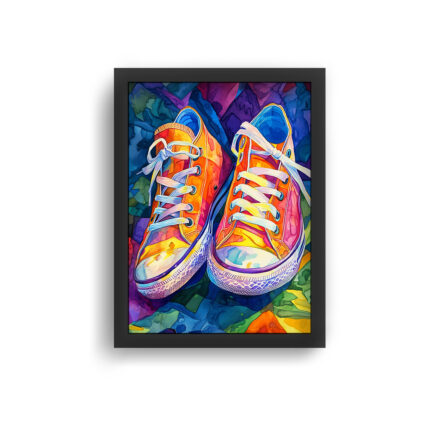 Step into Color: Vibrant Sneakers Wall Frame