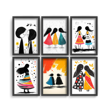 The Happy Chaos: Whimsical Wall Frame Set