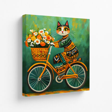 Paws & Pedals - Canvas Painting by Paper Pajama Company