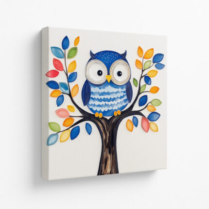 Moonlight Owl - Canvas Painting by Paper Pajama Company