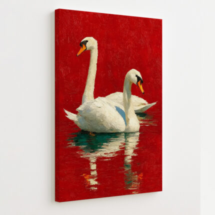 Serene Swans - Canvas Painting by Paper Pajama Company