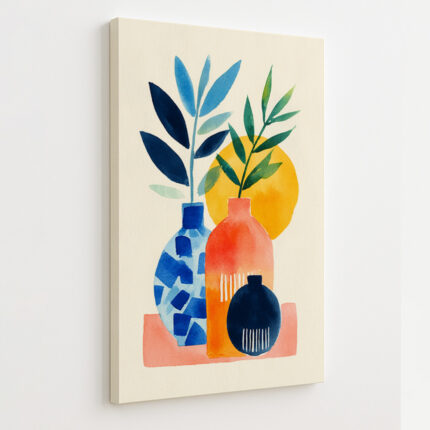 Vase Garden - Canvas Painting by Paper Pajama Company